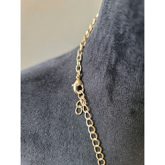 Women's Layered Gold Necklace With Filigree Charms And Lobster Claw Lock - Picture 5 of 6